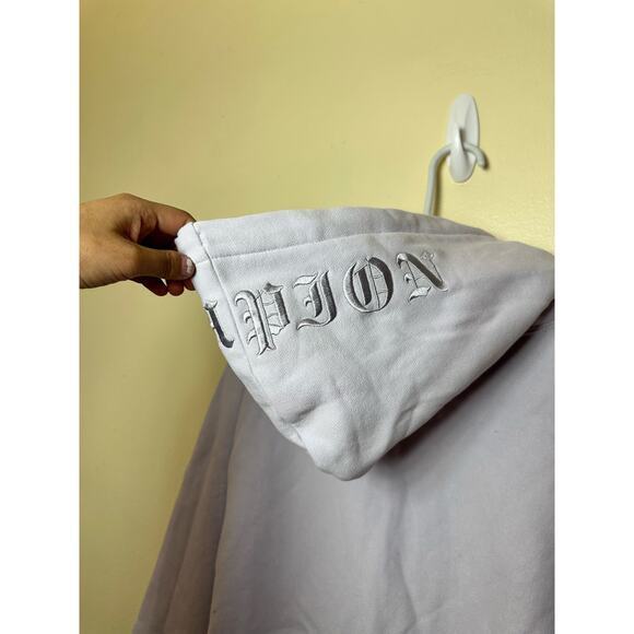 Champion Reverse Weave Embroidered Hoodie Pastel Lilac Size Medium Brand New - Picture 7 of 8